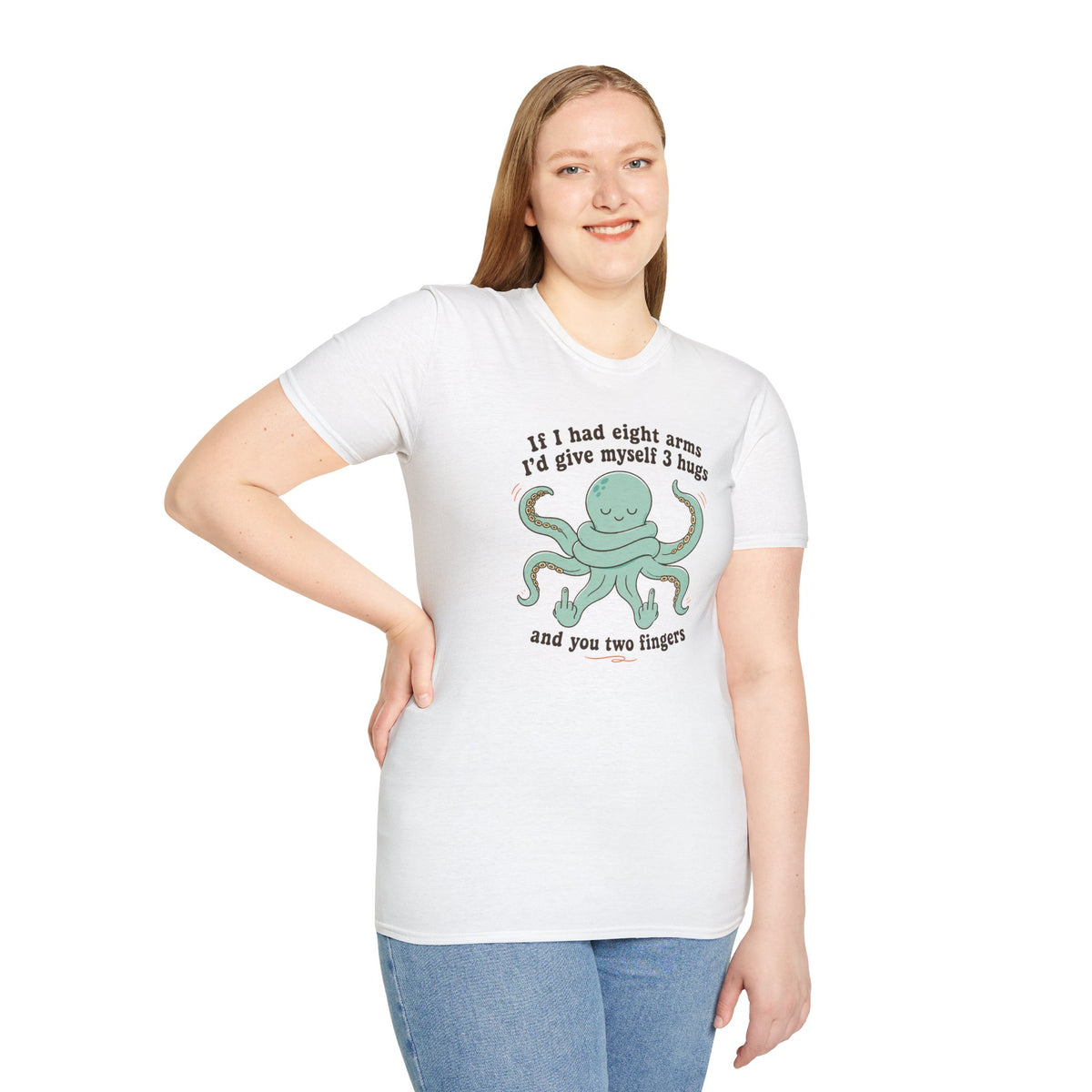 3 Hugs 2 Fingers - Sassy Octopus T-Shirt