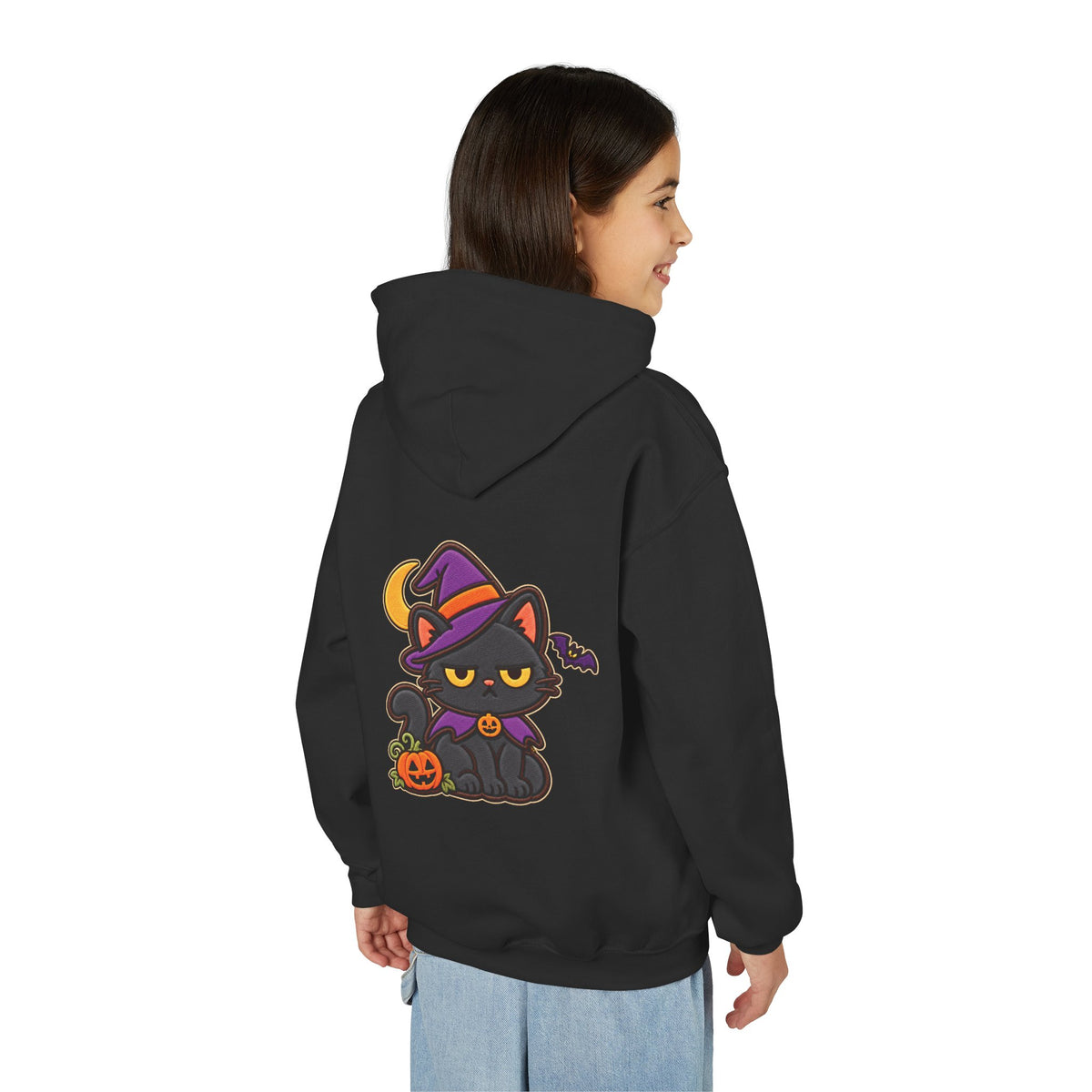 Unimpressed Halloween Cat - Witch Hoodie