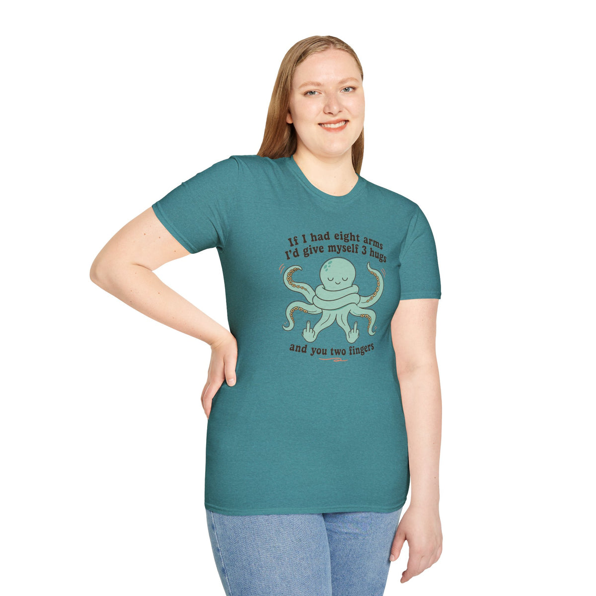 3 Hugs 2 Fingers - Sassy Octopus T-Shirt