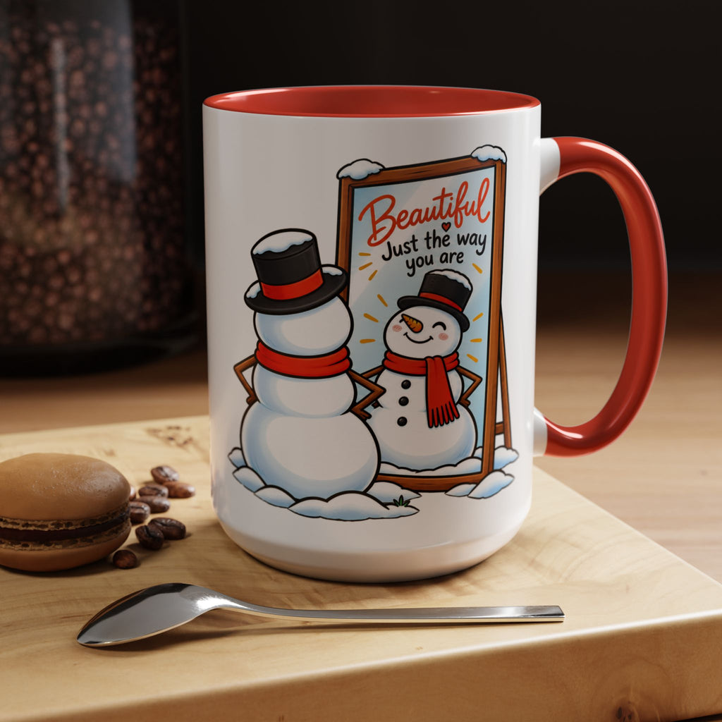 Beautiful Just the Way You Are Snowman – Cute Winter Mug