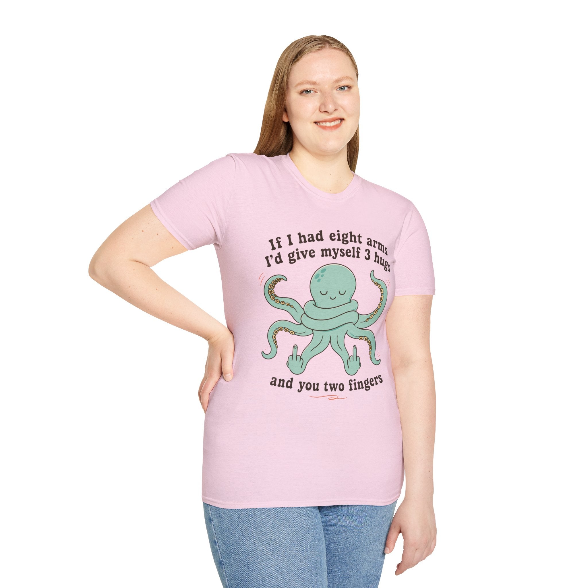 3 Hugs 2 Fingers - Sassy Octopus T-Shirt