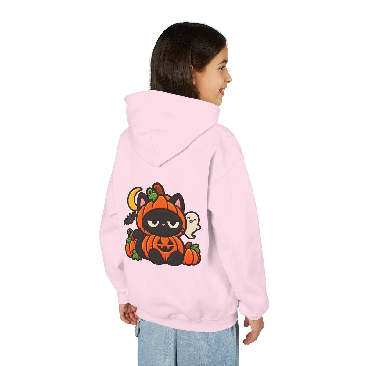 Unimpressed Halloween Cat - Pumpkin Hoodie