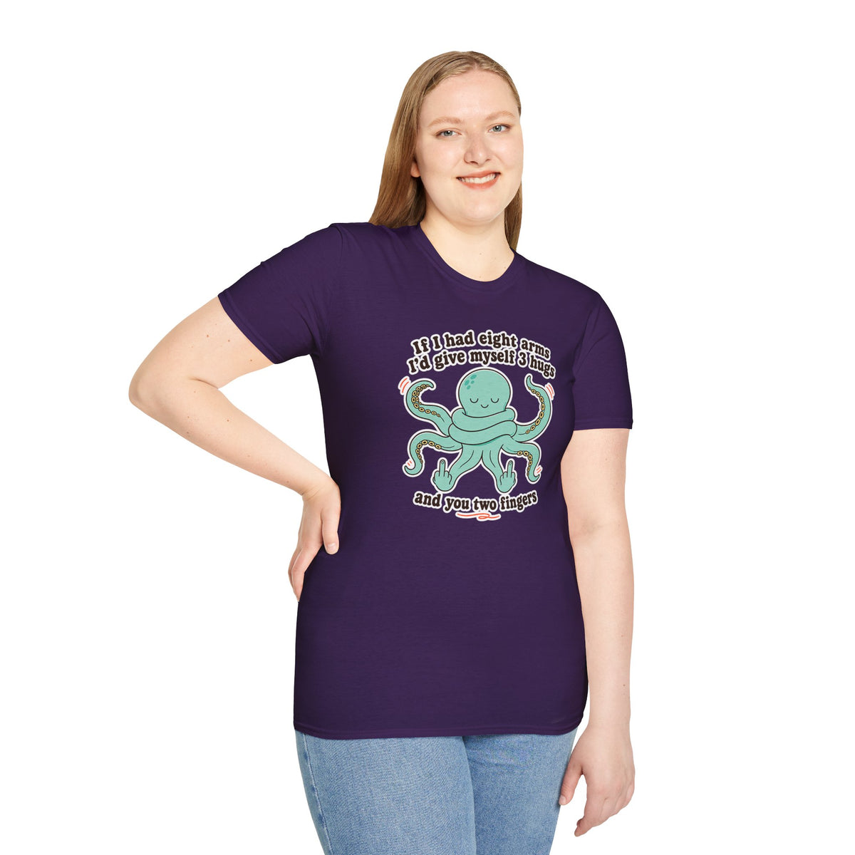 3 Hugs 2 Fingers - Sassy Octopus T-Shirt