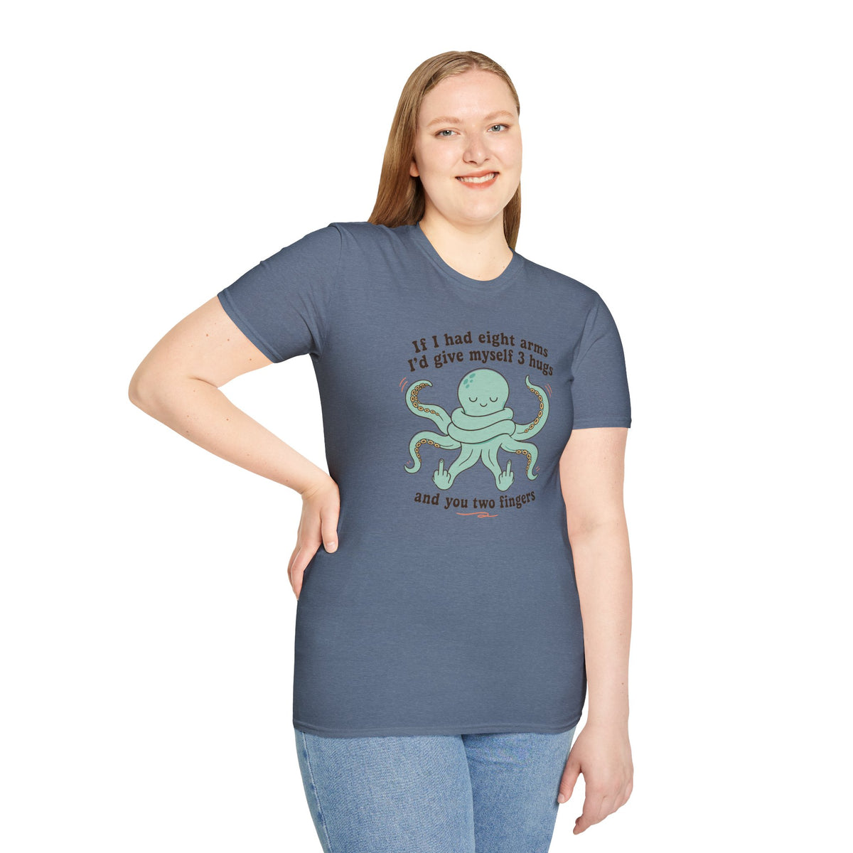 3 Hugs 2 Fingers - Sassy Octopus T-Shirt