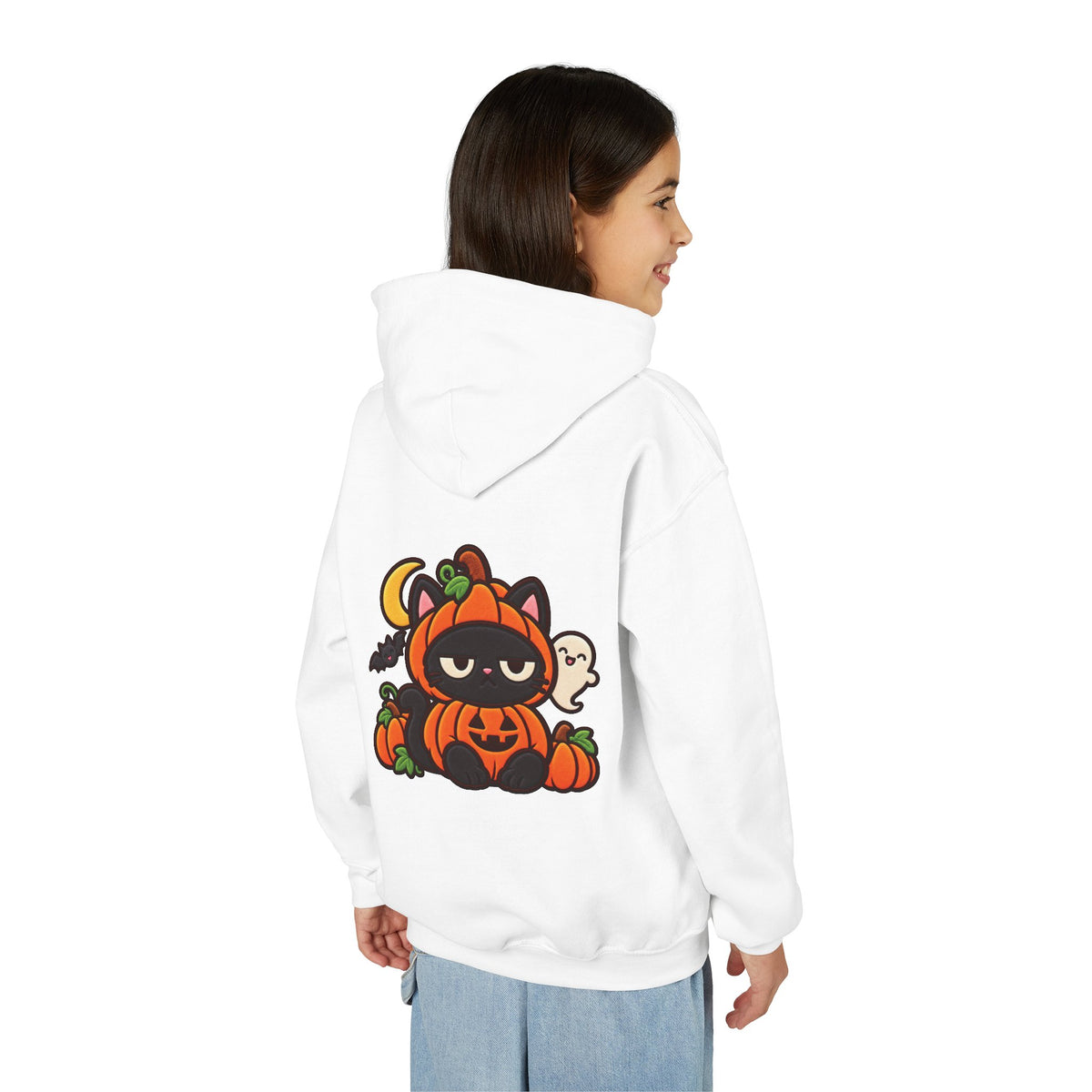 Unimpressed Halloween Cat - Pumpkin Hoodie