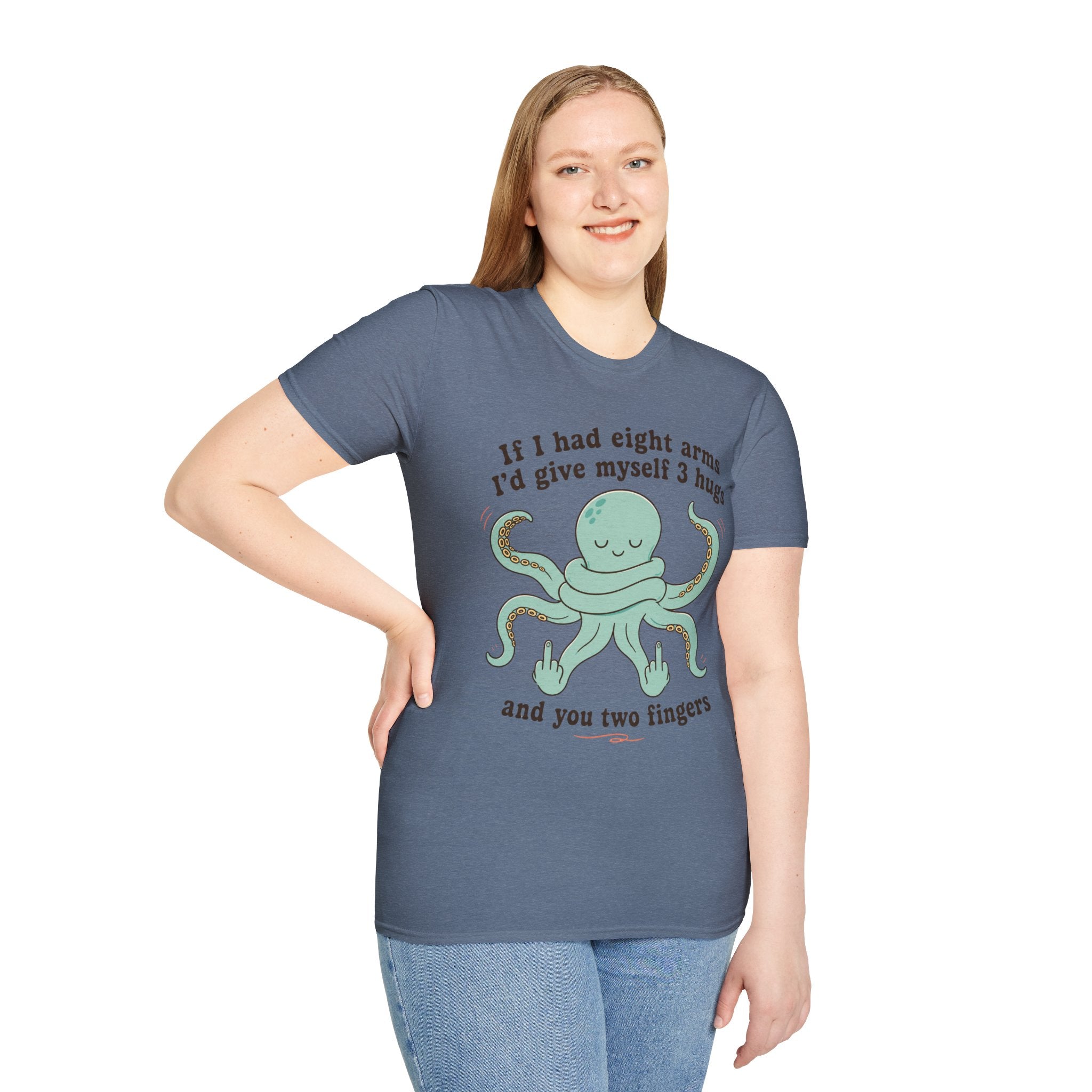 3 Hugs 2 Fingers - Sassy Octopus T-Shirt