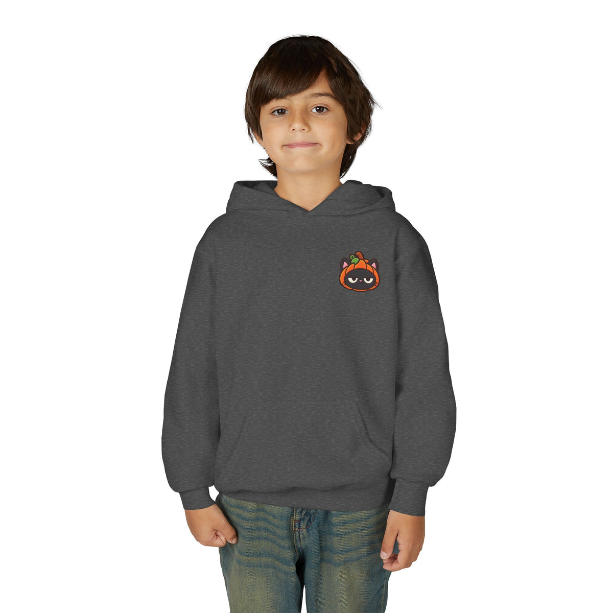 Unimpressed Halloween Cat - Pumpkin Hoodie