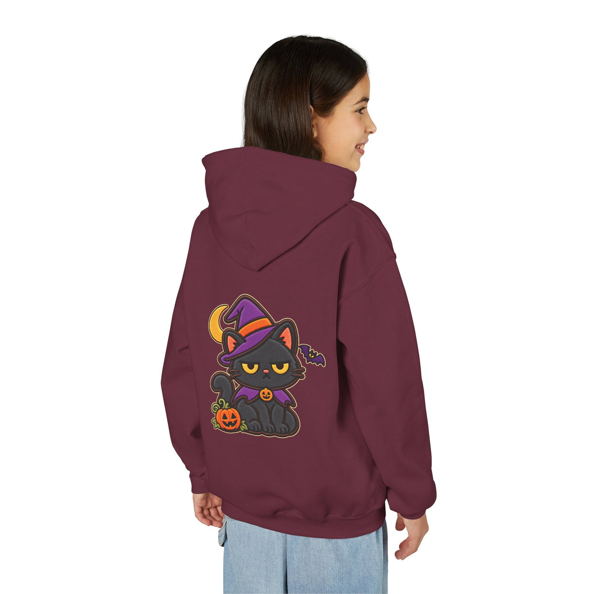 Unimpressed Halloween Cat - Witch Hoodie