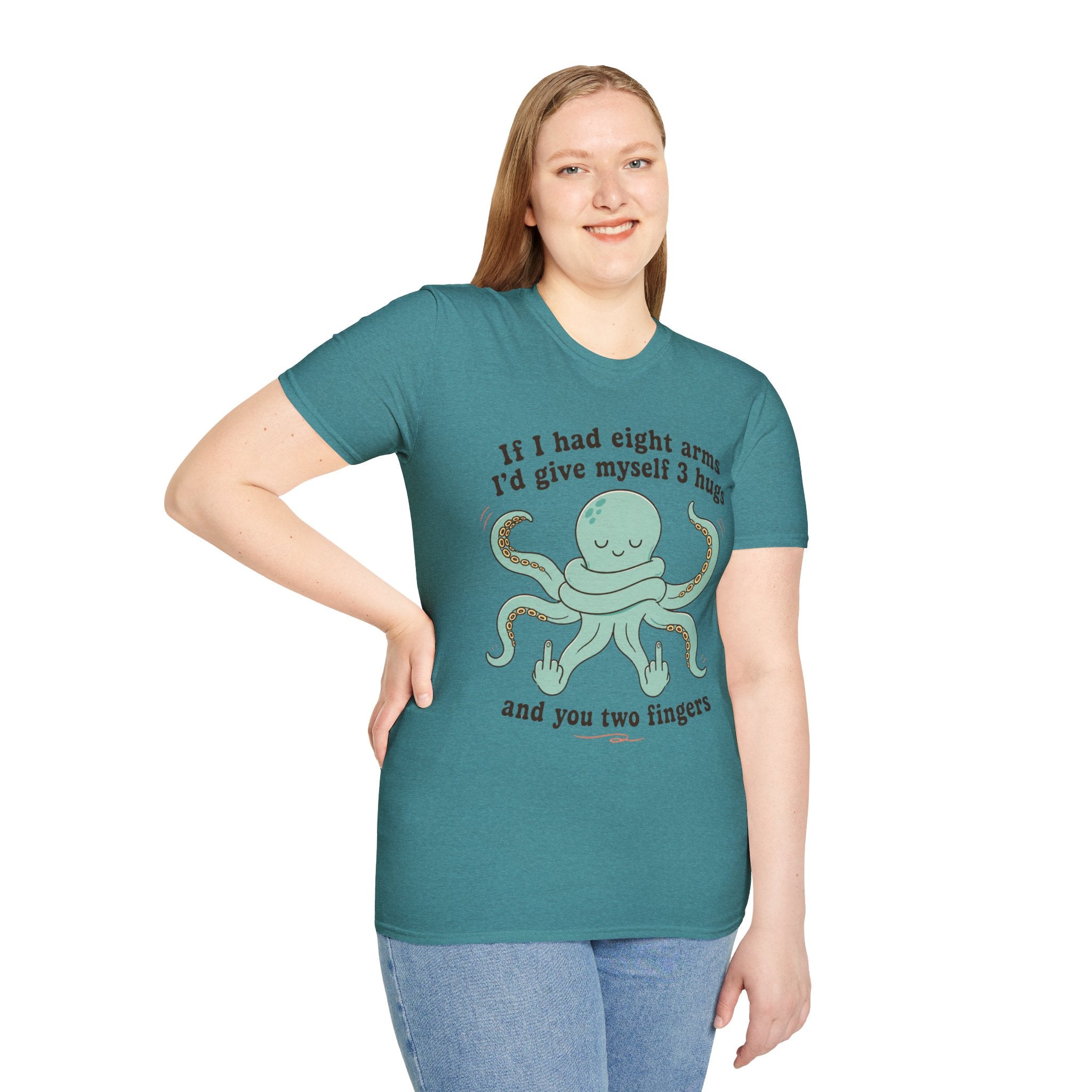 3 Hugs 2 Fingers - Sassy Octopus T-Shirt