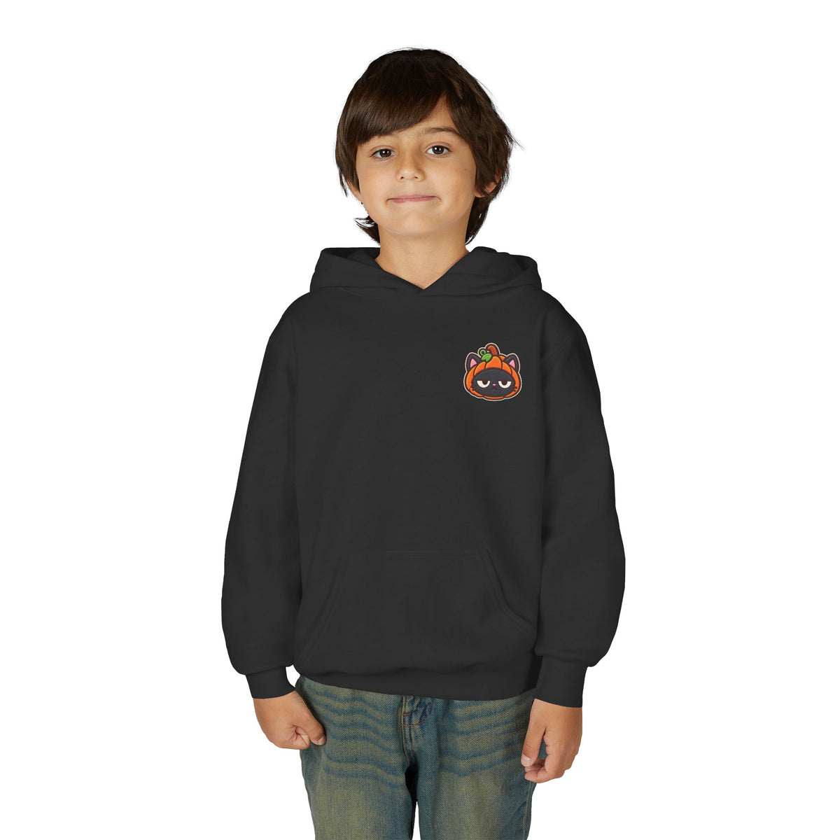 Unimpressed Halloween Cat - Pumpkin Hoodie