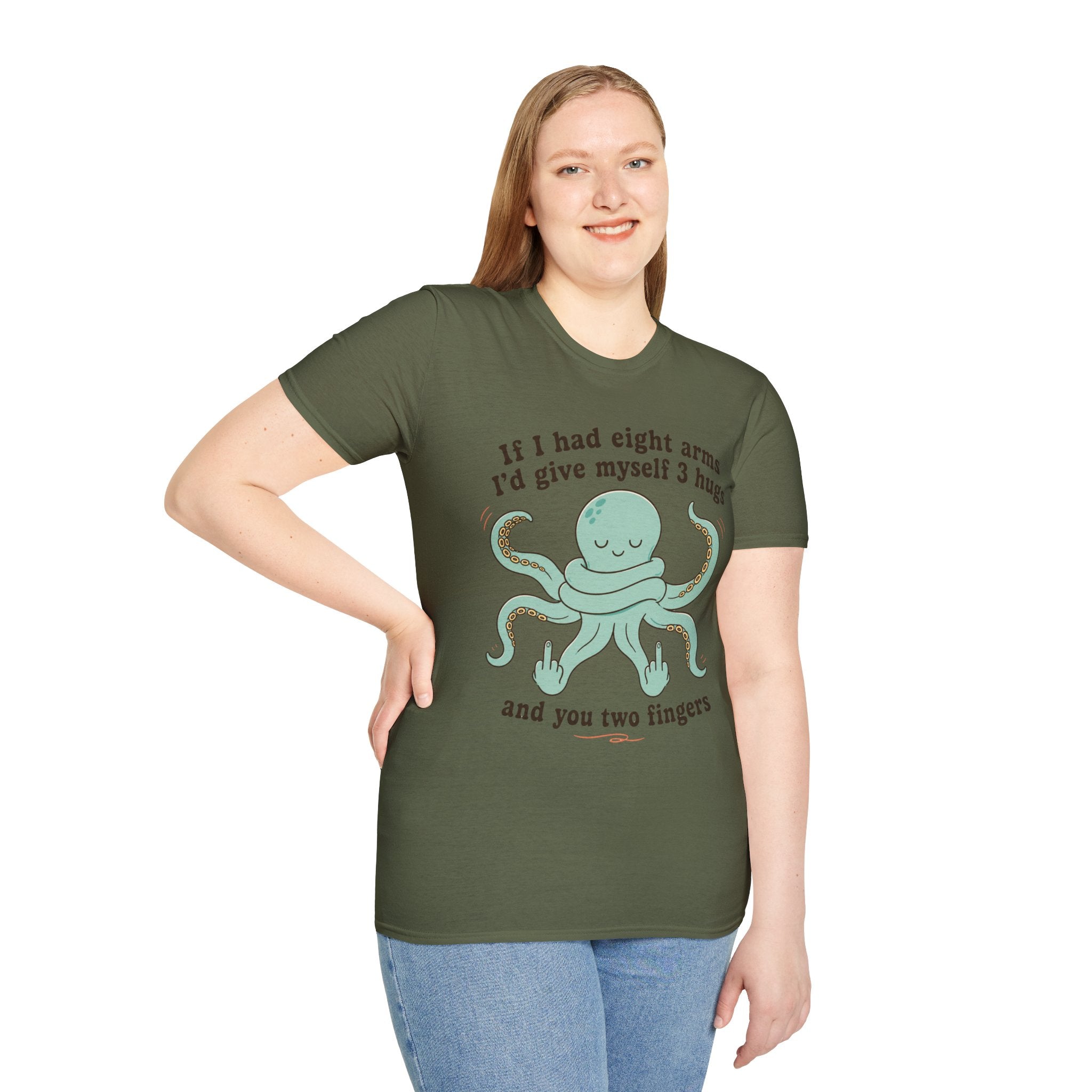3 Hugs 2 Fingers - Sassy Octopus T-Shirt