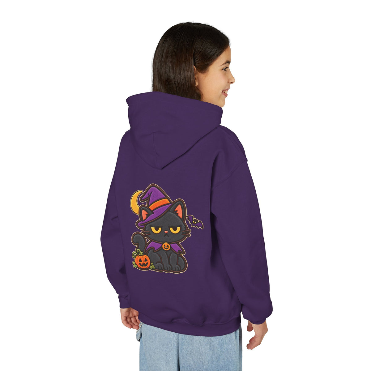 Unimpressed Halloween Cat - Witch Hoodie